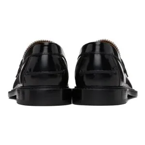 Burberry Black and Tan Loafers Slip-Ons Brown Leather  main image 4